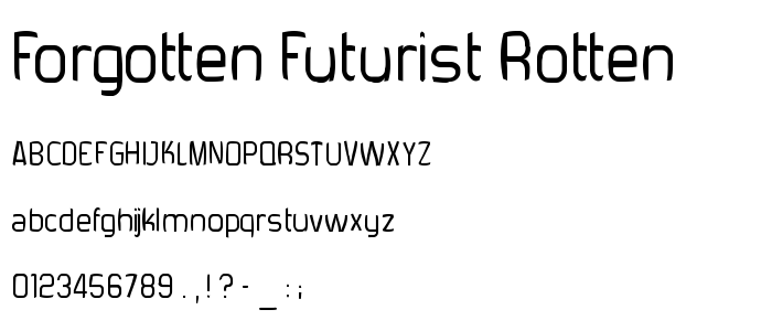 Forgotten Futurist Rotten font